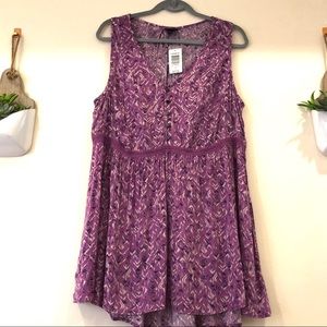 Torrid Purple Babydoll Tank NWT Size 1